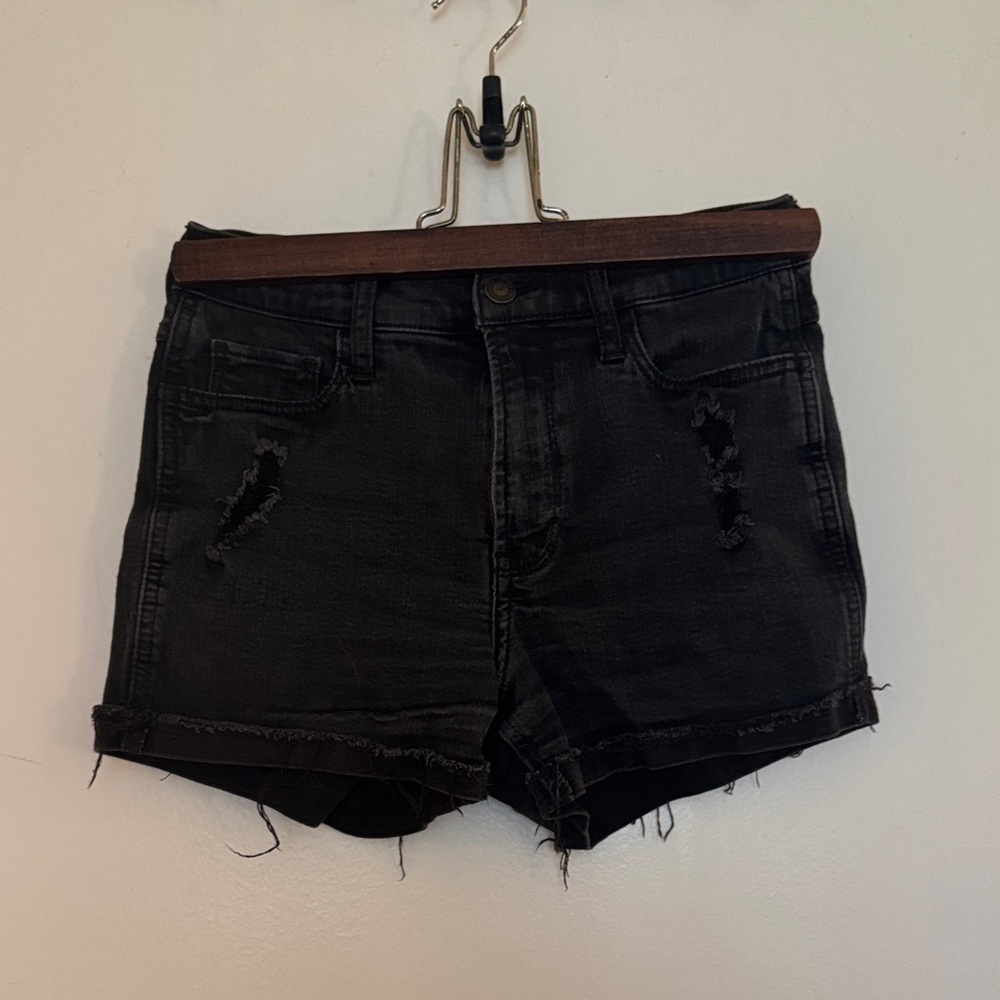 Hollister Black Distressed Jean Shorts